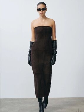New SRG Kim Suede Dress in Chocolate